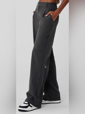 ALO High Waist Pursuit Trouser Anthracite Wide Leg